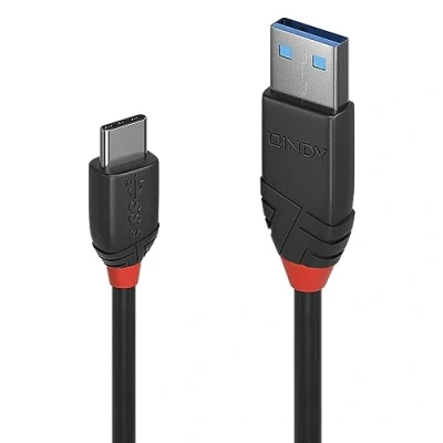 Afbeelding van Lindy 36916 1m USB A C Mannelijk Zwart kabel