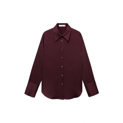 Afbeelding van Mango Overhemdblouse, Dames, Maat: Large, Bordeaux