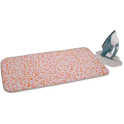 Afbeelding van Joseph Swift Opvouwbare Strijkmat, Siliconen Strijkijzerhouder, Hitte/Stoombestendig, Antislip, Compact Opbergen, 90x47 cm, Peach Blossom