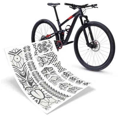 Afbeelding van Riesel Design® &quot;Frame: Tape 3000&quot; framebeschermingsset voor fiets elegante beschermfolie 17 vormen zelfklevend Maori Grey