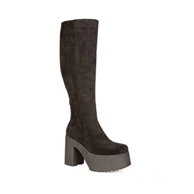 Afbeelding van LAMODA I&#039;m What You Want Knee High Platform Boots, EU 37, Black Suède., 37