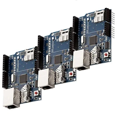 Afbeelding van AZDelivery 3 x Ethernet Schild W5100 met MicroSD kaartsleuf compatibel Arduino Inclusief E Book!
