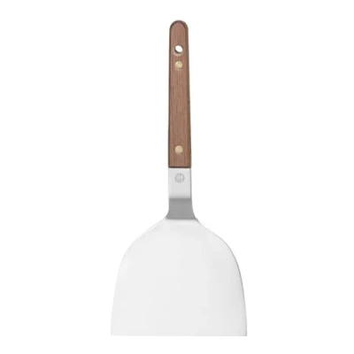 Afbeelding van HENDI Teppanyaki spatel roestvast staal walnoothouten handgreep 240x105 mm