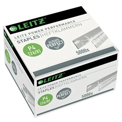 Afbeelding van Leitz 55590000 P4 Power Performance 26/8 nietjes, sterk staal, lengte 8 mm, 5000 nietjes tot 40 vel