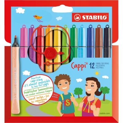 Afbeelding van Viltstift STABILO Cappi 168/12 medium assorti etui à 12 stuks