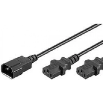 Afbeelding van MicroConnect 2 x C13/C14, 1,2 m C14 Coupler C13 socket zwart