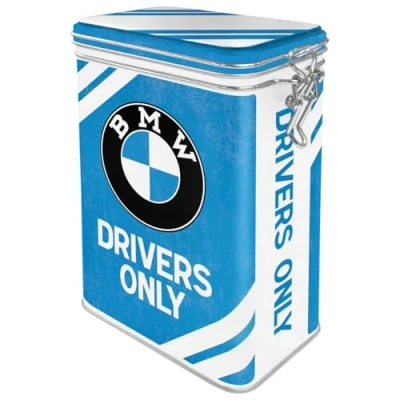 Afbeelding van Nostalgic Art Retro koffieblik, 1,3 l, Official License Product (OLP), BMW Drivers Only Cadeau idee voor fans, doos van blik met afsluitbare deksel, vintage design