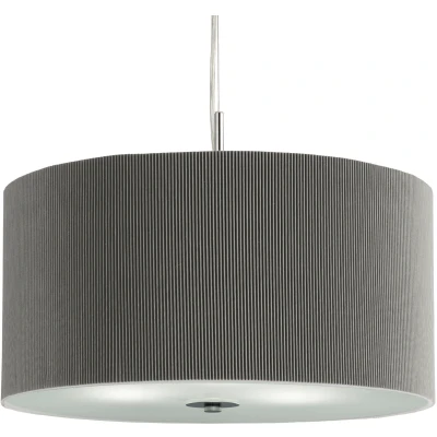 Afbeelding van Searchlight Drum Pleat Hanglamp Ø 60 X 108 Cm Zilver