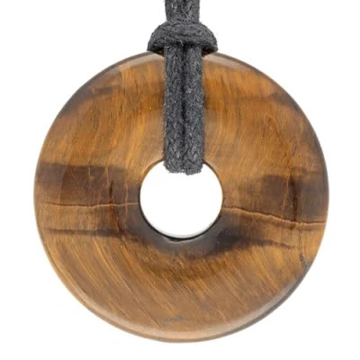 Afbeelding van Lebensquelle Plus Tijgeroog edelsteen donut Ø 30 mm hanger, halfedelsteen,