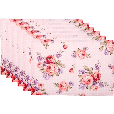 Afbeelding van Clayre &amp; Eef Roze Placemat 6 stuks 48*33 cm SPL DTR40
