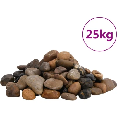 Afbeelding van vidaXL Kiezelstenen gepolijst 2 5 cm 25 kg meerkleurig