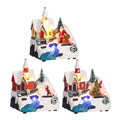Afbeelding van Bigbuy Christmas Kerstversiering Scène 11,5 X 9,5 14 Cm Kerk