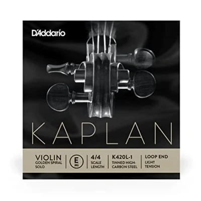 Afbeelding van D&#039;Addario K420L 1 Kaplan viool enkele snaar &#039;E&#039; vertind koolstofvezel stalen kern 4/4 Light