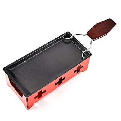 Afbeelding van TAMUME Cheese Melter Draagbare Kaarslicht Raclette Metalen Non Stick Kaas Smeltpan (Rood)