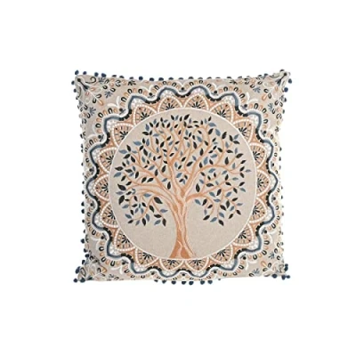Afbeelding van Kussen DKD Home Decor Boomstructuur Blauw Geel Lichtbruin 60 x 20 cm
