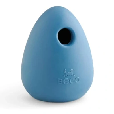 Afbeelding van Beco Hondenspeelgoed natuurlijk rubber verveling buster verrijking speelgoed, traktatie bal blauw