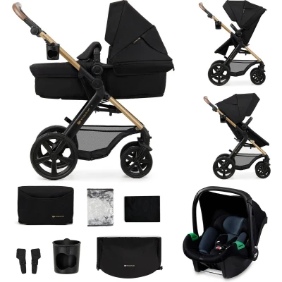 Afbeelding van Kinderkraft MOOV 2 Kinderwagen 3 in 1, met Autostoeltje MINK PRO I Size 40 75 cm, tot 26 kg, Combikinderwagen, Kinderwagenset, Reissysteem, Verstelbare rugleuning, Zwart