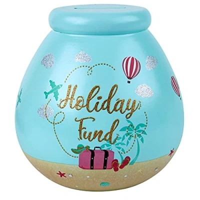 Afbeelding van Pot of Dreams Spaarpot Keramiek, Blauw, 15 x 14cm