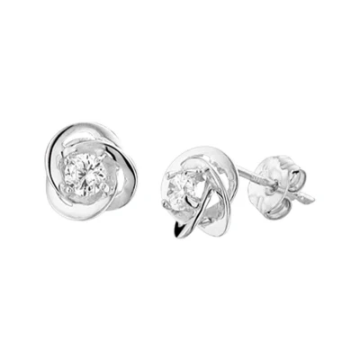Afbeelding van Trendjuwelier huiscollectie Oorknoppen Zirkonia Witgoud Glanzend
