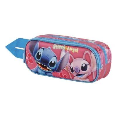 Afbeelding van Karactermania Lilo en Stitch Roze Dubbele Etui 3D Match