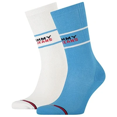 Afbeelding van Tommy Hilfiger Unisex Sock Crew Sock, blauw, 43 46 EU