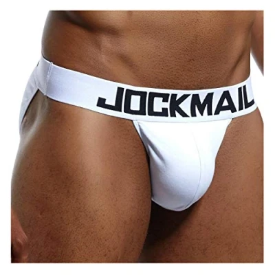 Afbeelding van JOCKMAIL Sexy Heren Slips Bikini Katoen Basic Ondergoed Onderbroek, Wit, XXL