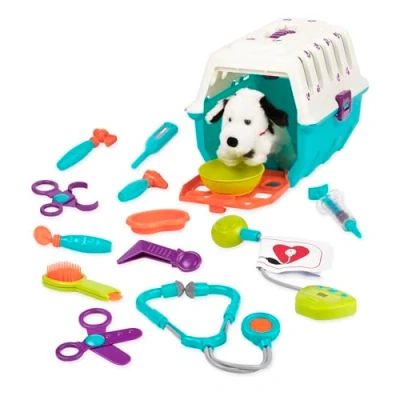 Afbeelding van Battat BT2621C1Z Dalmatiërskoffer met Dalmatiërs, hondenkooi, speelgoed transportkooi en accessoires voor kinderen (15 delen), vanaf 2 jaar,veelkleurig
