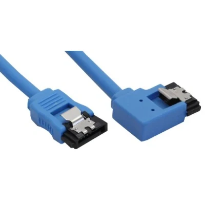 Afbeelding van SATA datakabel recht / haaks naar links rond SATA600 6 Gbit/s blauw 0,15 meter