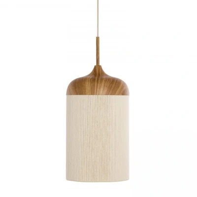 Afbeelding van Light &amp; Living Hanglamp Dania Houtlook en touw 22cm