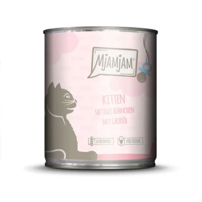 Afbeelding van 6x800g MjAMjAM Kitten Sappige Kip met Zalmolie Nat Kattenvoer