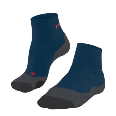 Afbeelding van FALKE Heren Wandelsokken TK2 Explore Short M Sso wol functioneel materiaal anti blaar dik 1 paar, Blauw Stone Blue 6599, 46 48