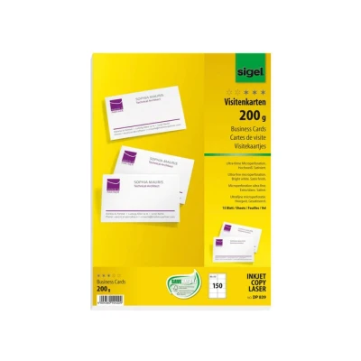 Afbeelding van Sigel visitekaartjes wit 85x55 mm 200 gram 150 stuks SI DP839