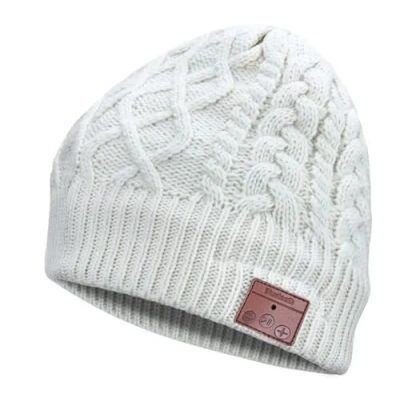 Afbeelding van Bluetooth muts Wit muziek met ingebouwde koptelefoon beanie voor en bellen