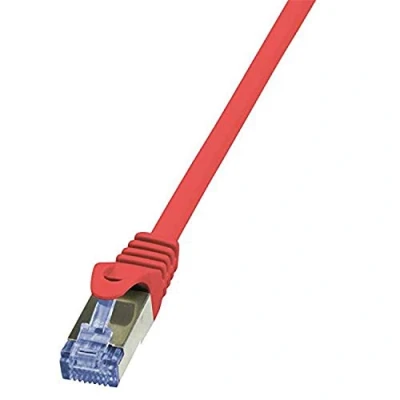 Afbeelding van LogiLink CQ3064S RJ45 Netwerkkabel, patchkabel CAT 6A S/FTP 3.00 m Rood Vlambestendig, Snagless 1 stuk(s)