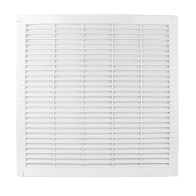 Afbeelding van VONLIS® Ventilatierooster, afvoerluchtrooster, lamellenrooster, kunststof, hoekig, 350 x mm, wit