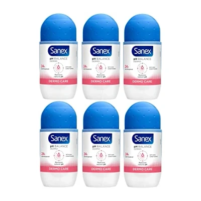 Afbeelding van Sanex Dermo Care Roll on Deodorant 6 x 50 ml