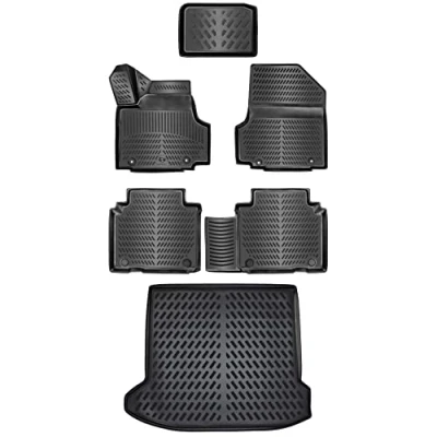 Afbeelding van ELMASLINE 3D rubberen matten &amp; kofferbakmat bakkuipset voor Hyundai IONIQ 5 vanaf 2021, Frunk, vloermatten, kofferbak