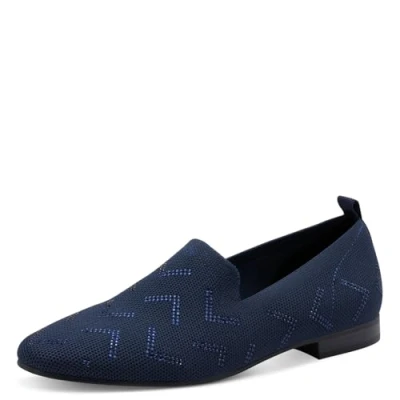 Afbeelding van MARCO TOZZI Damesslippers met blokhak, ronde kant, Donkerblauw, 41 EU