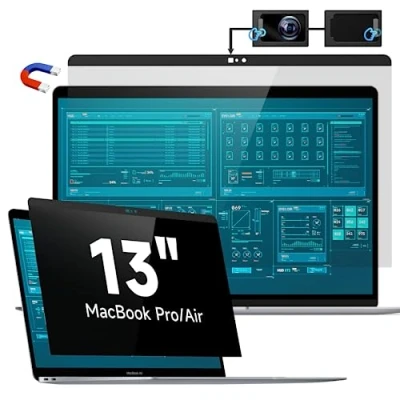 Afbeelding van Magnetische privacyfilter, compatibel met Apple MacBook Pro 13 inch (2016 2022, M1, M2) en Air (2018 2021, M1) 13,3 inch, anti spy glare blauw licht, Mac laptop, privacyfolie,