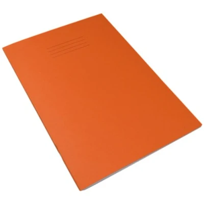 Afbeelding van RHINO A4 48 Page Top Plain and Bottom 12mm Ruled Oefening Boek Oranje (Pak van 10)