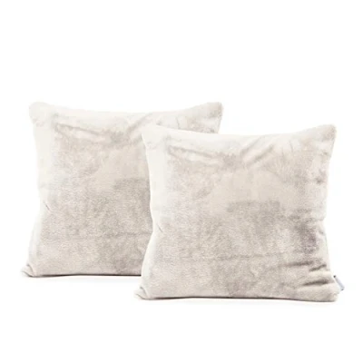 Afbeelding van DecoKing 57575 2 delig kussenslopen 45 x cm microvezel ritssluiting fleece kussenhoezen crème ecru Mic