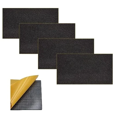 Afbeelding van ACIT Neopreenfolie, isolatielijm, 4 vellen, zelfklevende afdichting, rubber, polyurethaanschuim, zwart EPDM schuim (dikte 3 mm, 18 x 10 CM)
