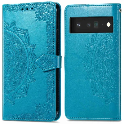 Afbeelding van Google Pixel 6 Pro Hoesje Kunstleder iMoshion Bookcase Turquoise Telefoonhoesje
