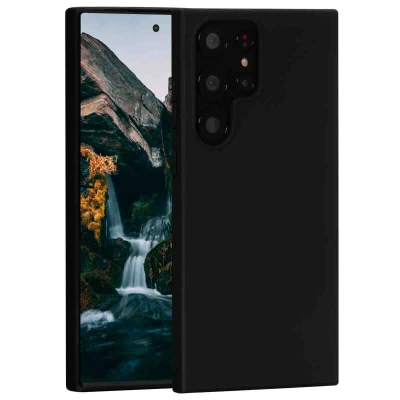 Afbeelding van Samsung Galaxy S23 Ultra Hoesje Gerecycled Siliconen en TPU (zacht) dbramante1928 Softcase/Backcover Zwart Telefoonhoesje