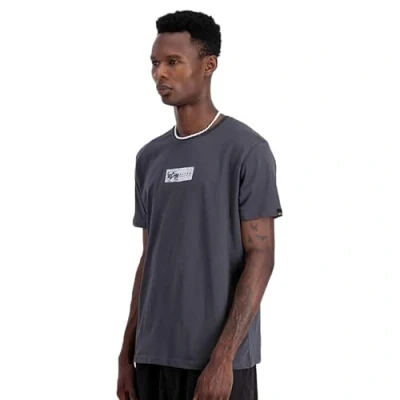 Afbeelding van Alpha Industries Plate Tshirt print, Heren, Maat: Small, Vintage grey