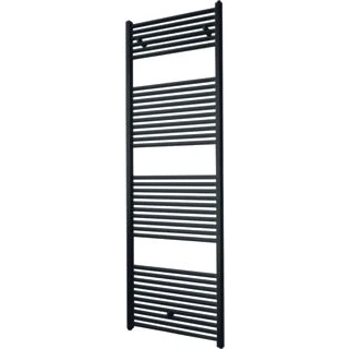 Afbeelding van DRL Lisa handdoekradiator met 4x 1/2 aansluiting, mat zwart 672 Watt