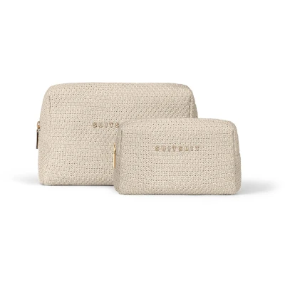Afbeelding van SUITSUIT Fab Seventies Make up tas voor dames Toilettas etui Beautycase Natural Straw