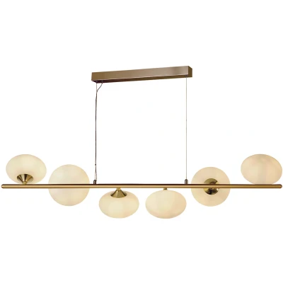 Afbeelding van Searchlight Gouden hanglamp Pebble 6 lichts 94041 6GO
