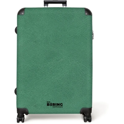 Afbeelding van NoBoringSuitcases.com® Koffer groot Reiskoffer lichtgewicht Lederen look blauw groen Rolkoffer met 4 wielen Grote trolley XL 98 liter bagage