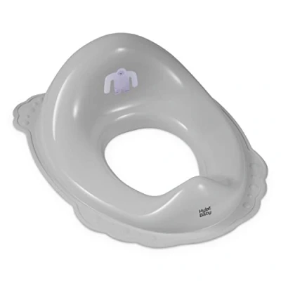 Afbeelding van Hylat Baby Toiletbril voor kinderen, nuttig bij toilettraining, meisjes en jongens, solide materiaal, antislip rubber, kleur: grijs, motief: Yeti, merk:
